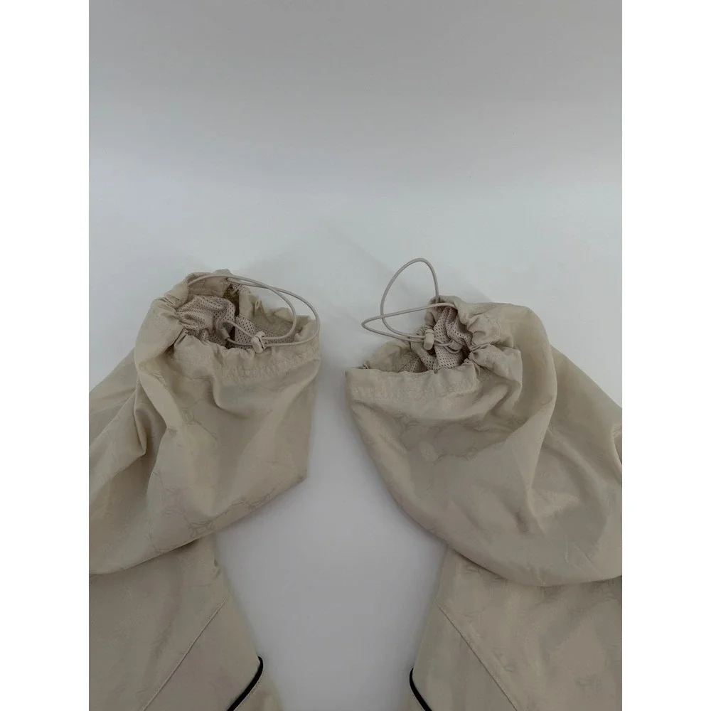 Nike Jordan Jumpman AOP Track Pants Mens M Beige Cream Wide Leg Adjustable Hem‎